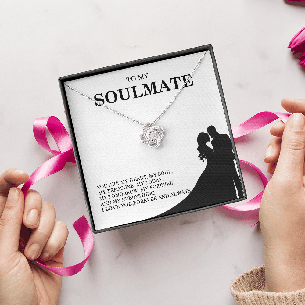 To My Soulmate Necklace Romantic Gift for Her With Message Card