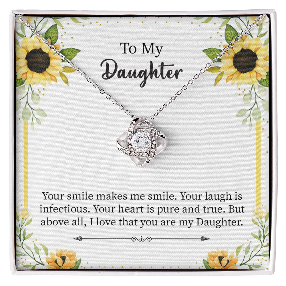 Daughter Necklace Gift from Mom or Dad – with Heartfelt Message Card