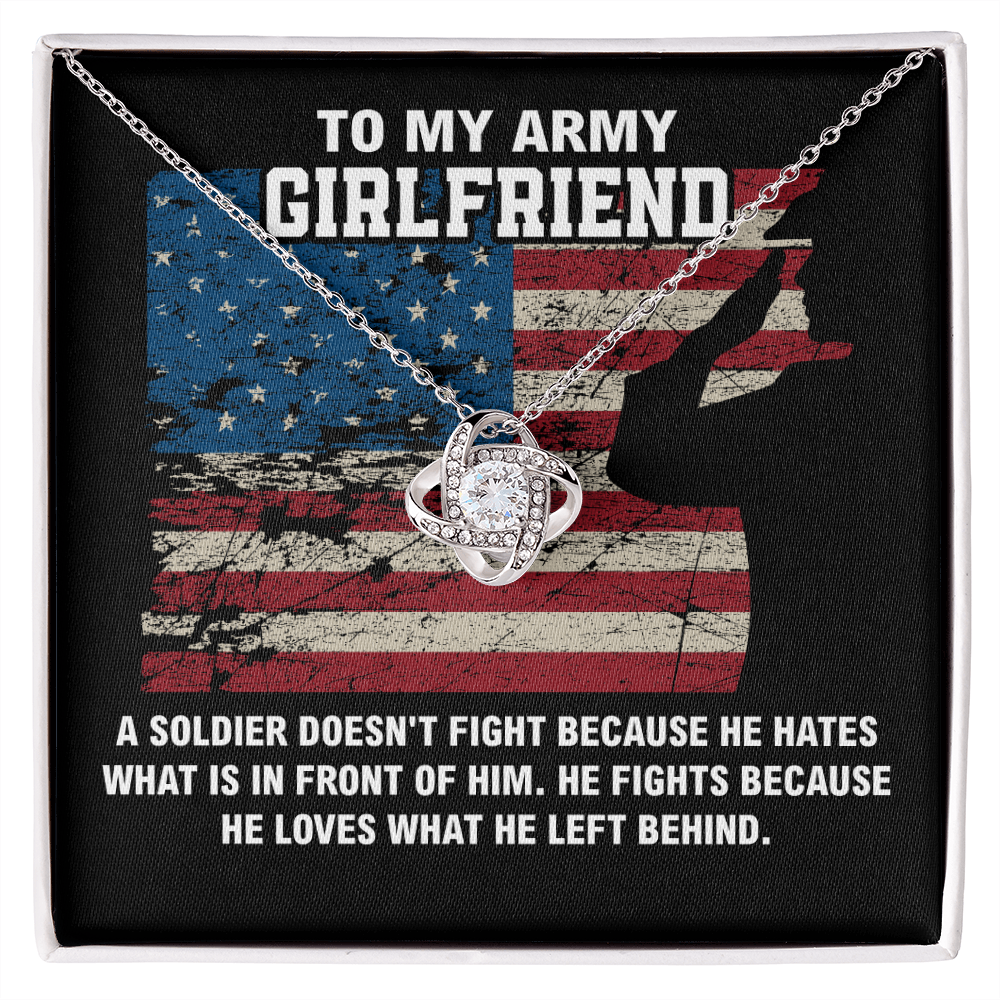 Army Girlfriend Gift Necklace with Patriotic Message Card