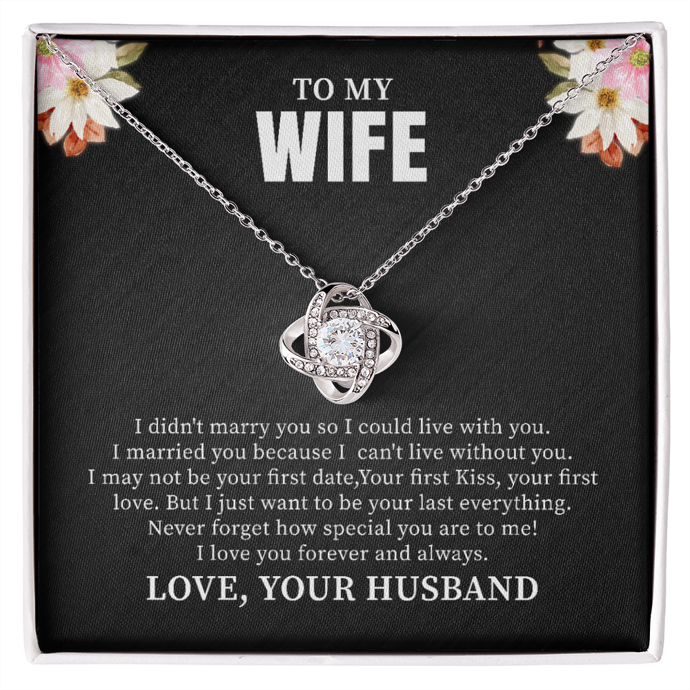 To My Wife Necklace Gift From Husband With Message Card