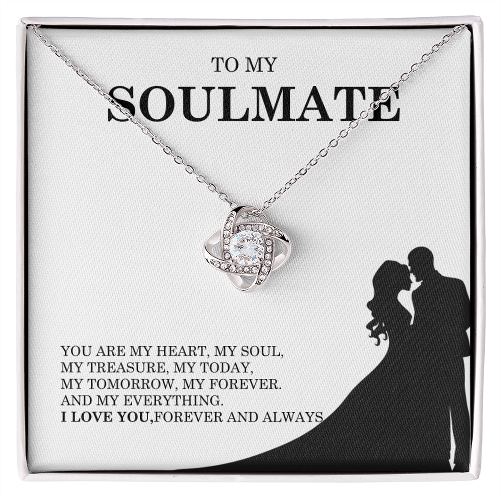 To My Soulmate Necklace Romantic Gift for Her With Message Card