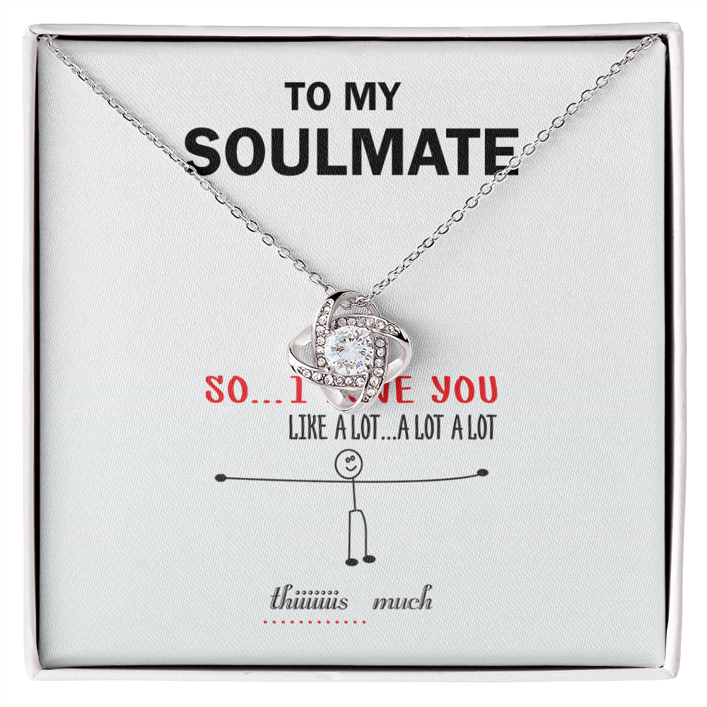 Funny Soulmate Necklace Gift with Cute Stick Figure Message Card for Her