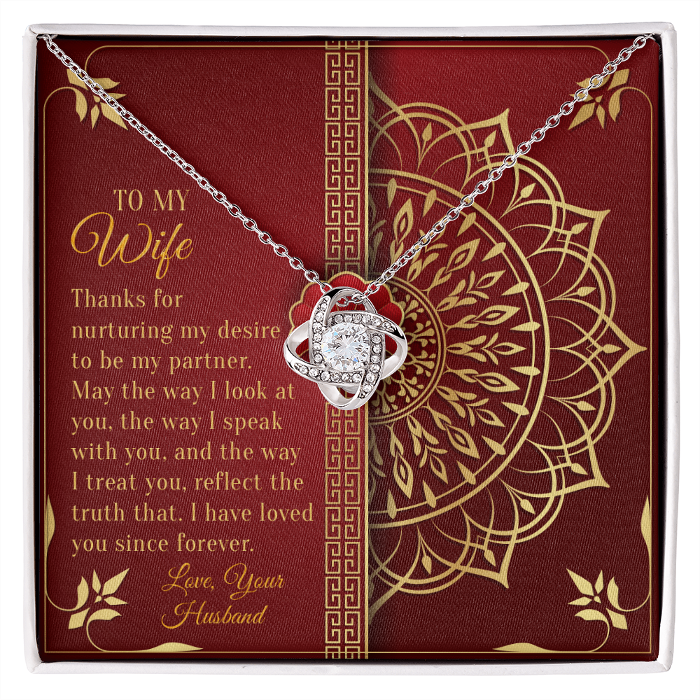 Wife Necklace Gift from Husband with Mandala Design Card