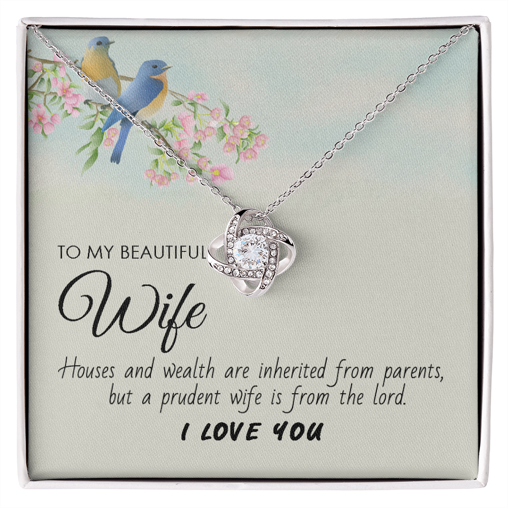 To My Beautiful Wife Necklace – Love Gift With Message Card