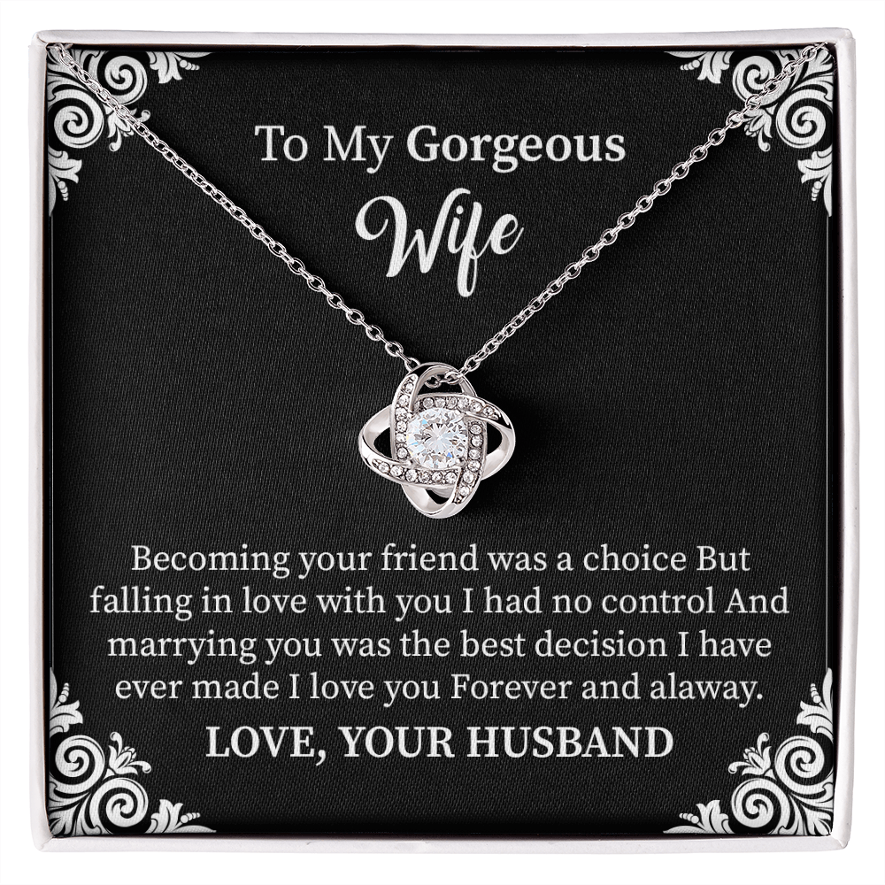 Gorgeous Wife Necklace Gift from Husband with Romantic Love Message Card