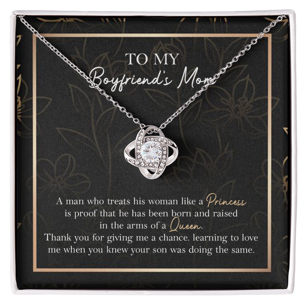 Boyfriend’s Mom Necklace Gift from Girlfriend with Heartfelt Message Card