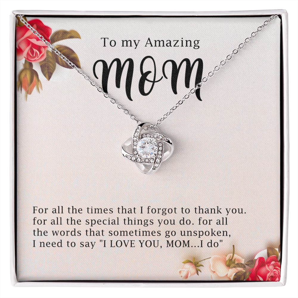 To My Amazing Mom Necklace Gift with Message Card