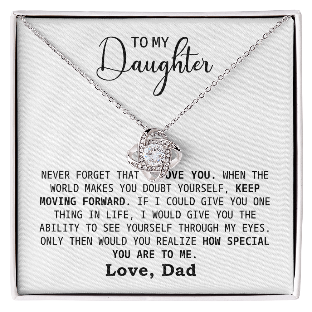 To My Daughter Necklace from Dad with Message Card