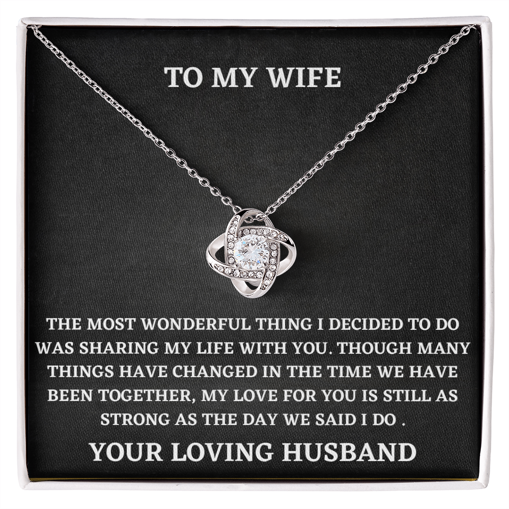 Wife Love Knot Necklace Gift from Husband – Heartfelt Pendant with Message Card