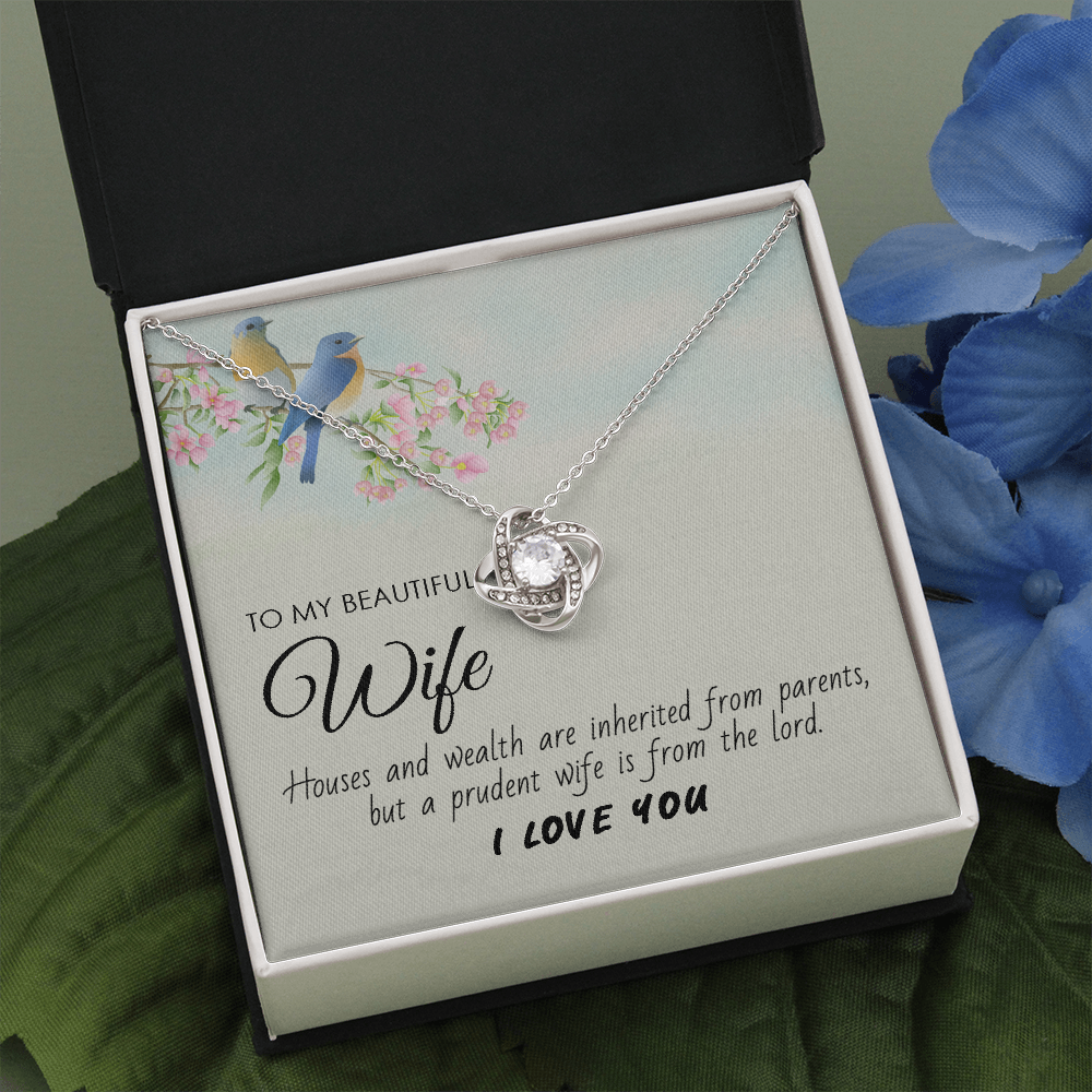 To My Beautiful Wife Necklace – Love Gift With Message Card