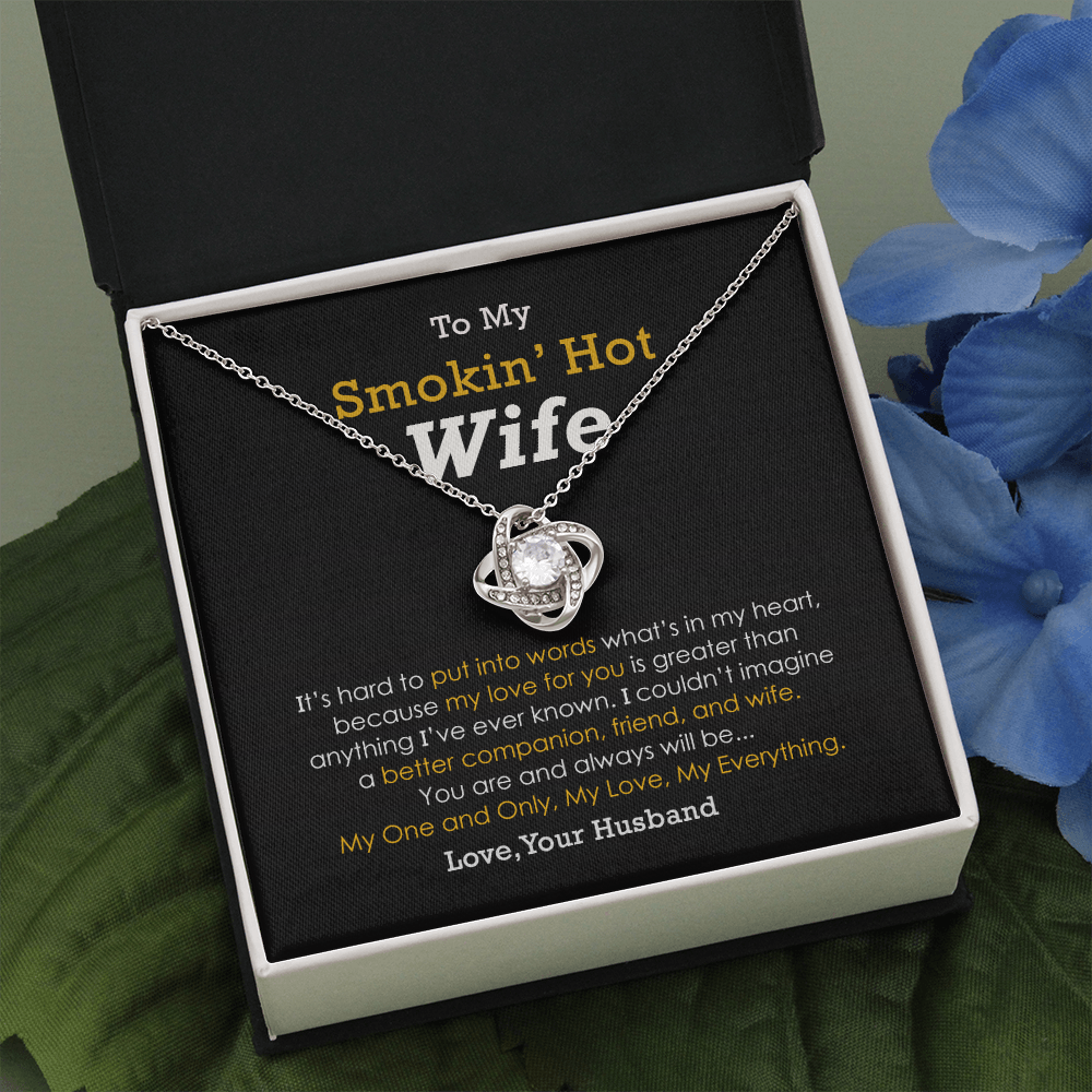 Smokin’ Hot Wife Necklace Gift From Husband With Message card