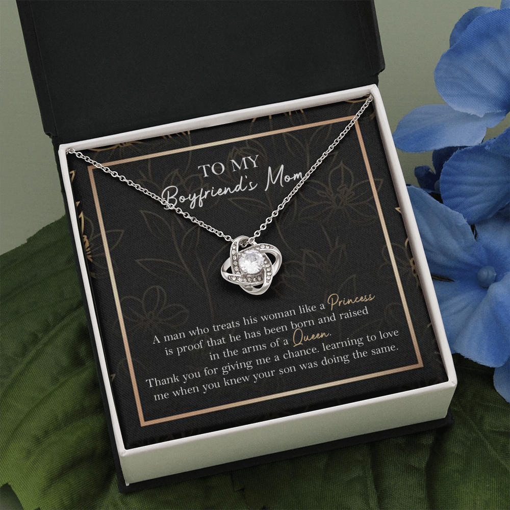 Boyfriend’s Mom Necklace Gift from Girlfriend with Heartfelt Message Card