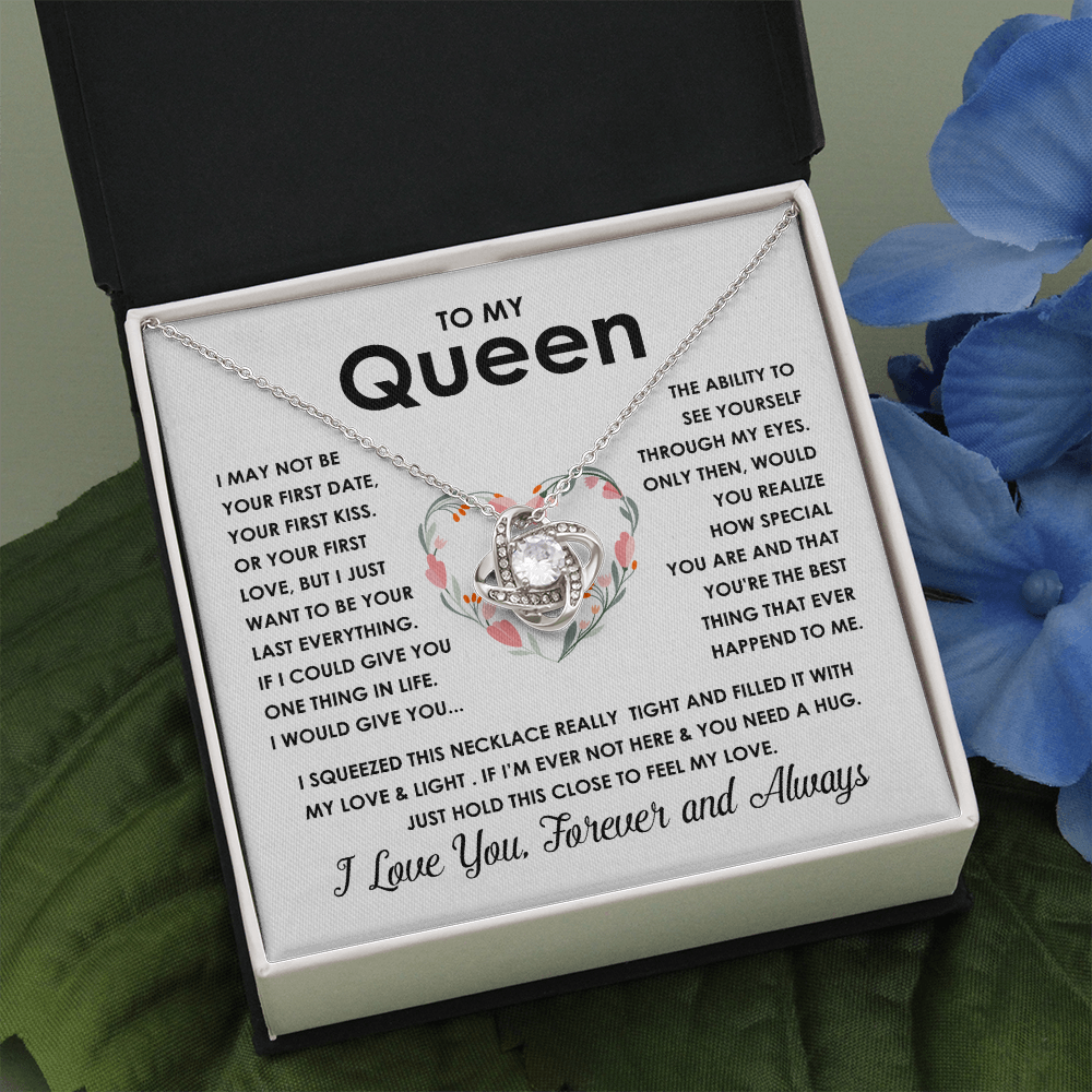 To My Queen Infinity Heart Necklace Gift for Her