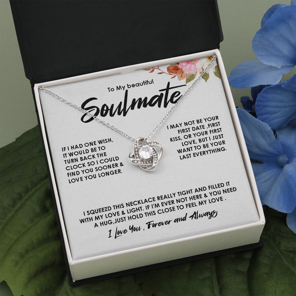 To My Soulmate Necklace Gift for Her With Message card