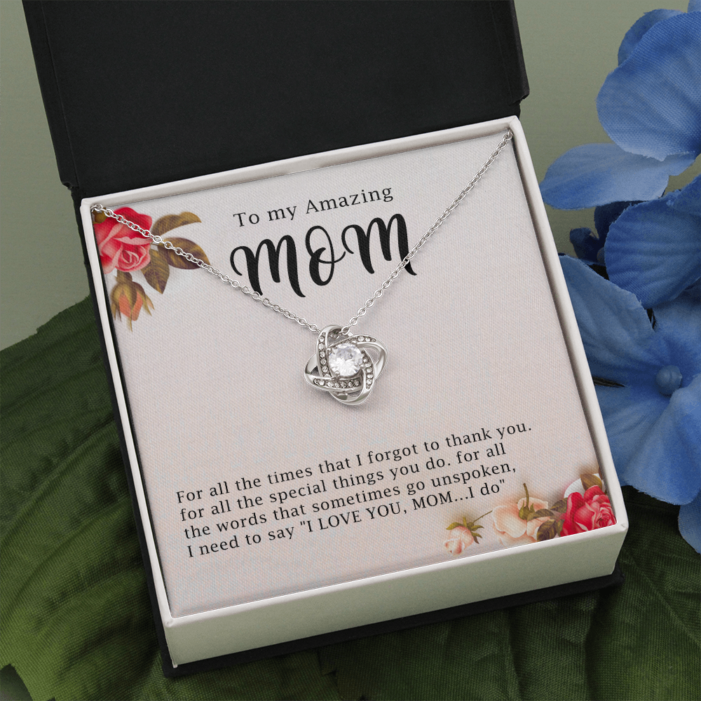 To My Amazing Mom Necklace Gift with Message Card