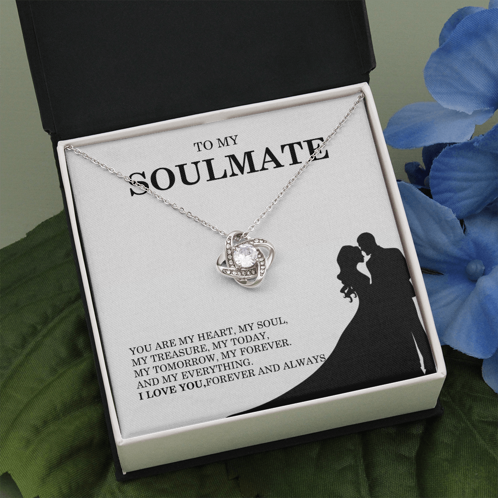 To My Soulmate Necklace Romantic Gift for Her With Message Card