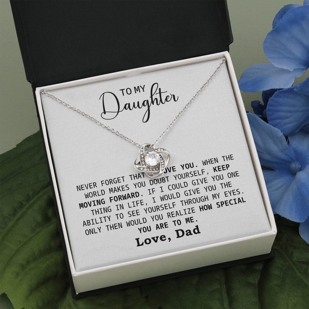 To My Daughter Necklace from Dad with Message Card