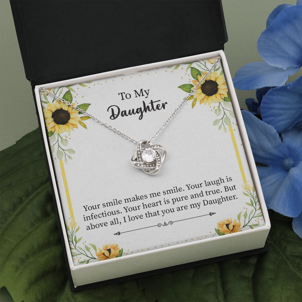 Daughter Necklace Gift from Mom or Dad – with Heartfelt Message Card