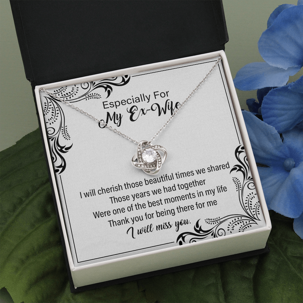 Ex-Wife Necklace Gift – I Will Miss You Message Card