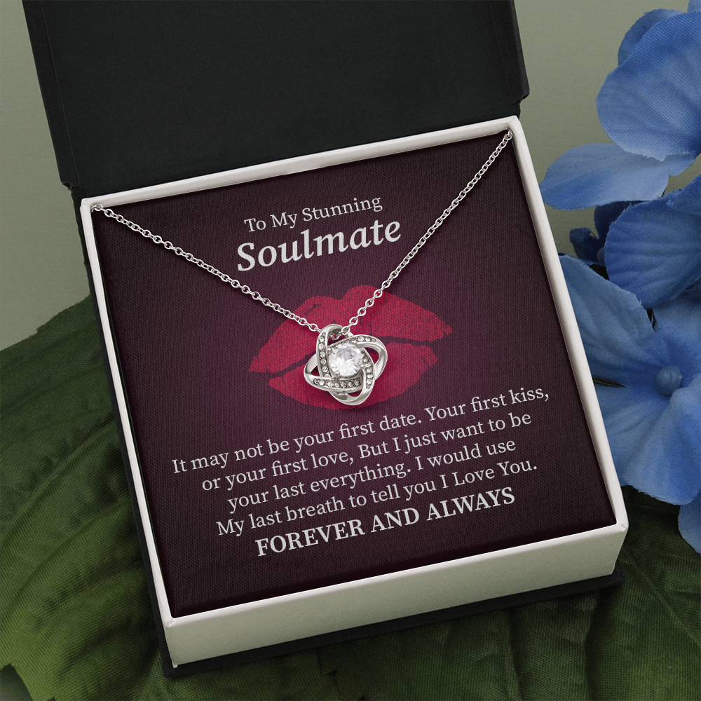 Soulmate Necklace Gift for Her with and Romantic Forever Message Card