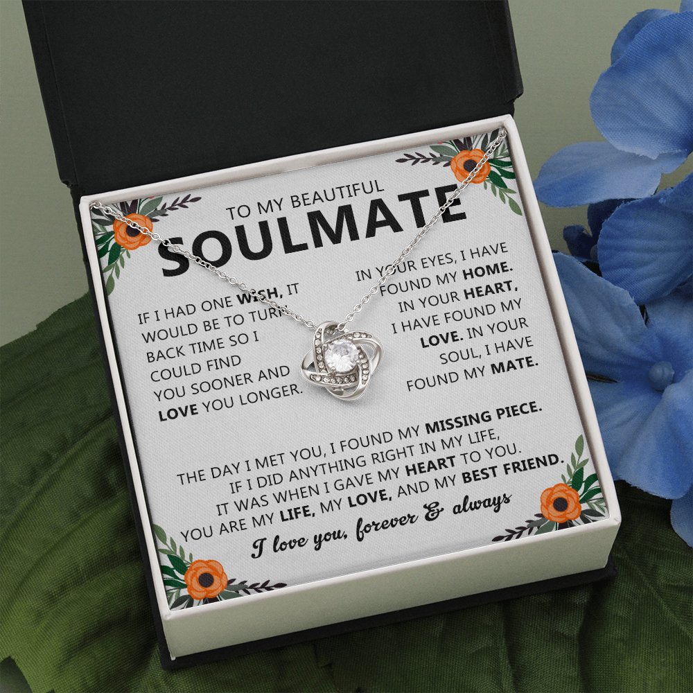 Soulmate Necklace Gift for Women, With Romantic Message Card
