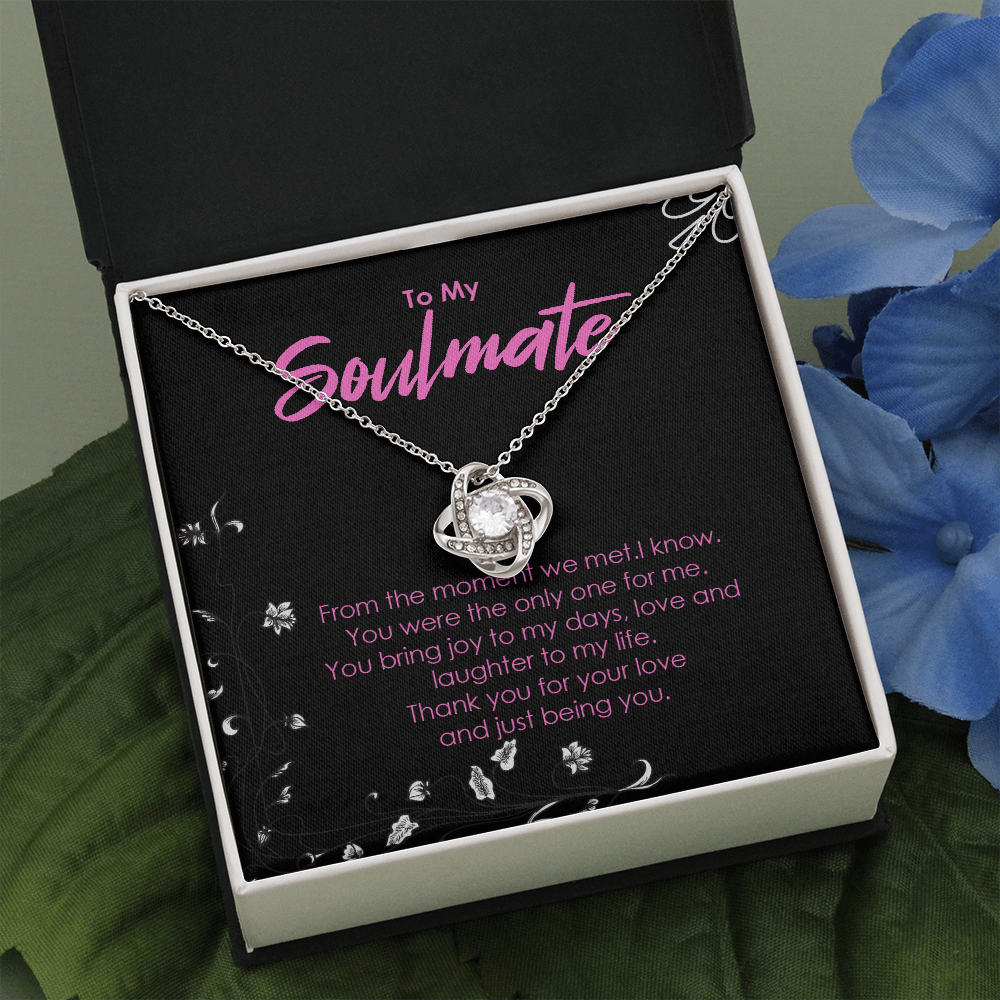 To My Soulmate Necklace – Joy, Love & Laughter Gift From Husband