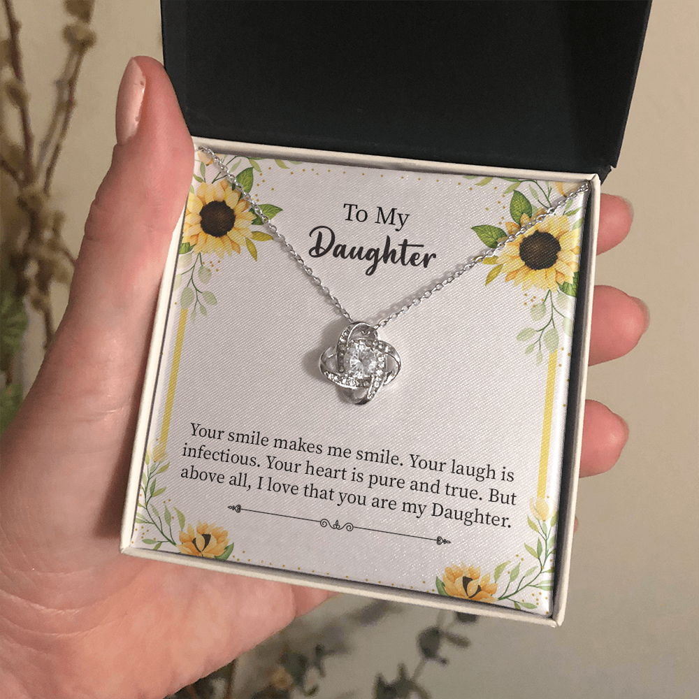 Daughter Necklace Gift from Mom or Dad – with Heartfelt Message Card