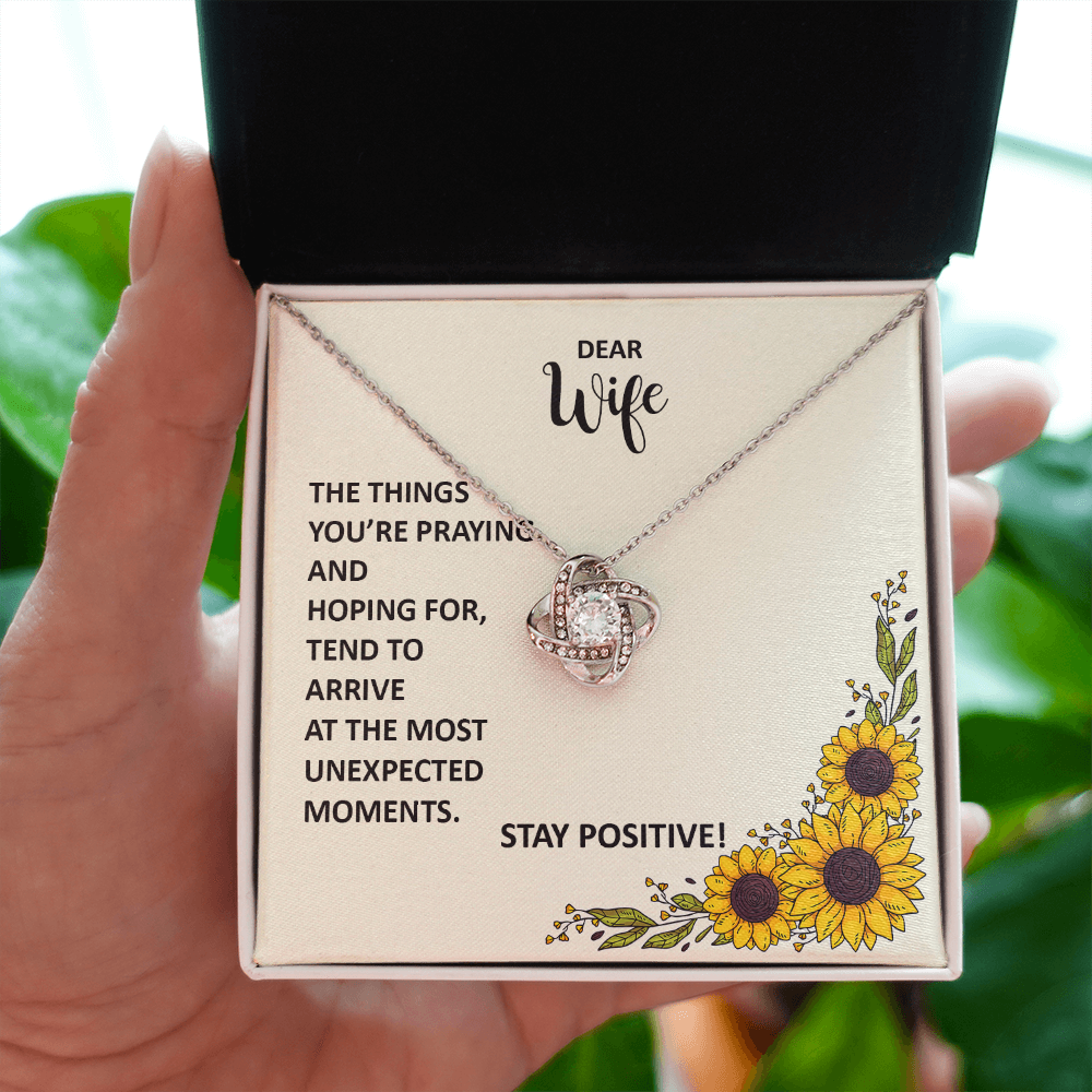 Inspirational Necklace Gift for Wife From Husband– Stay Positive