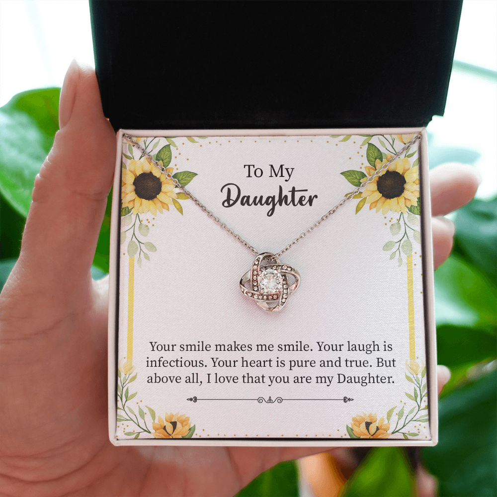 Daughter Necklace Gift from Mom or Dad – with Heartfelt Message Card
