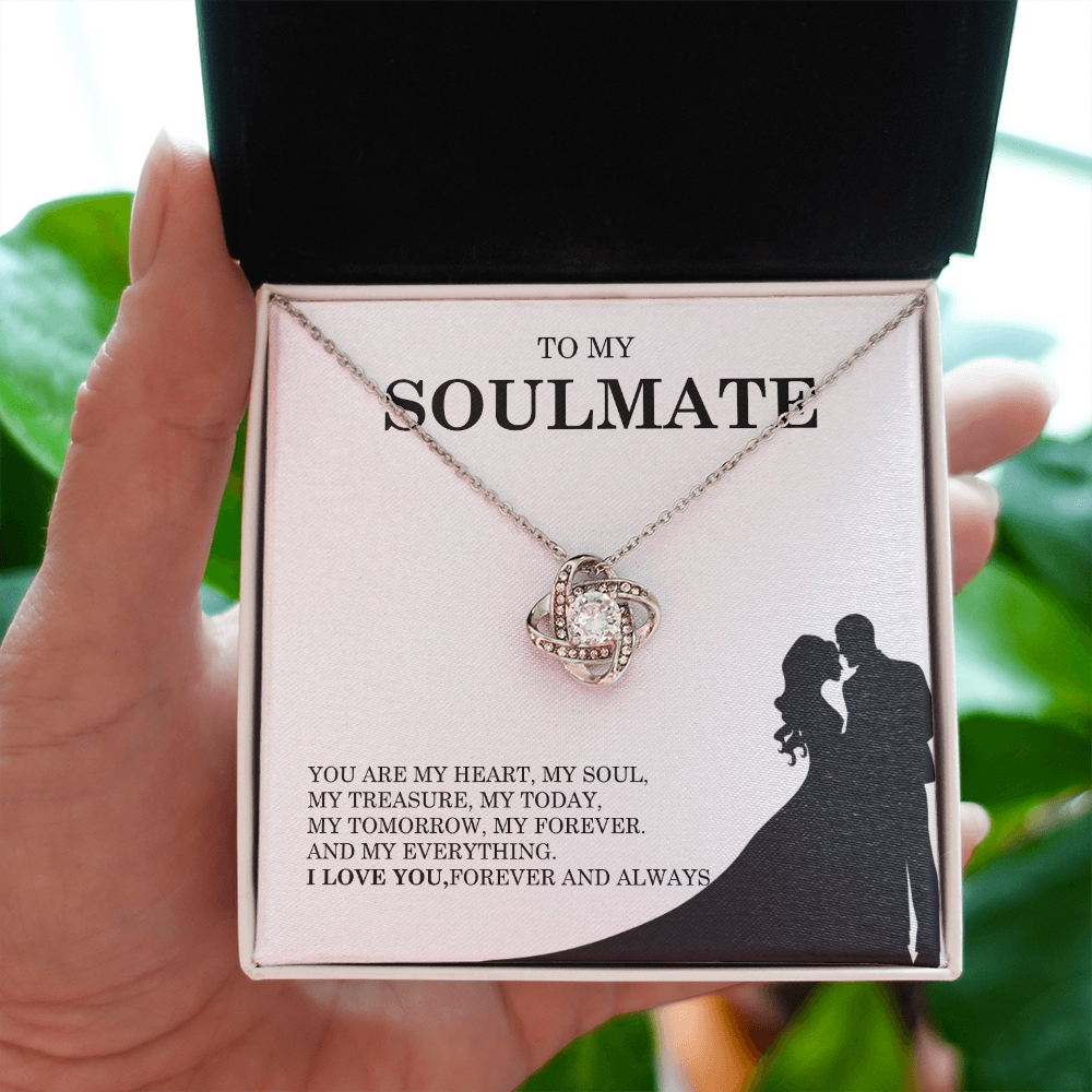 To My Soulmate Necklace Romantic Gift for Her With Message Card