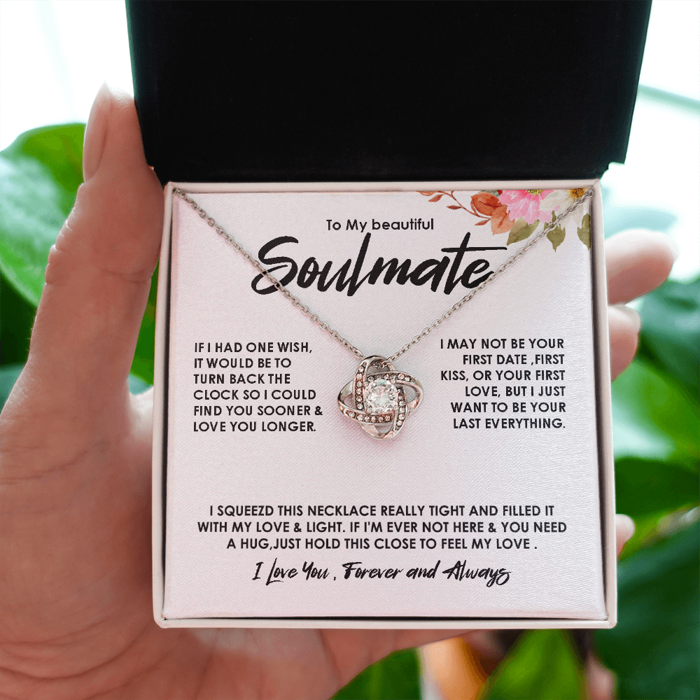 To My Soulmate Necklace Gift for Her With Message card