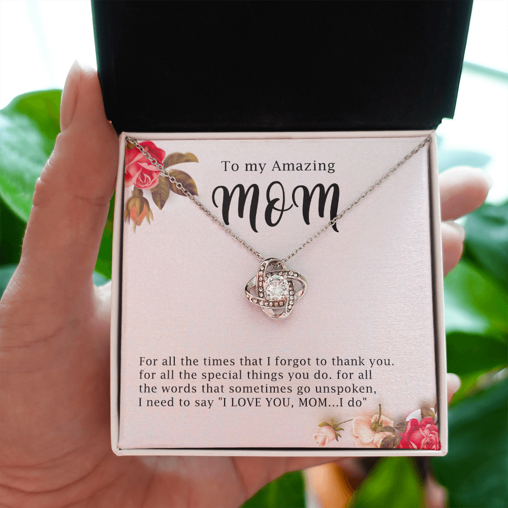 To My Amazing Mom Necklace Gift with Message Card