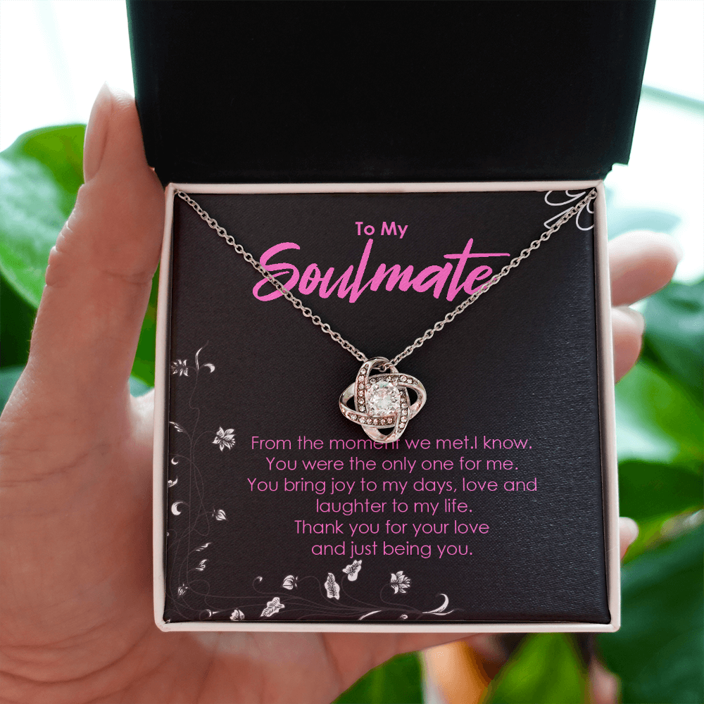 To My Soulmate Necklace – Joy, Love & Laughter Gift From Husband