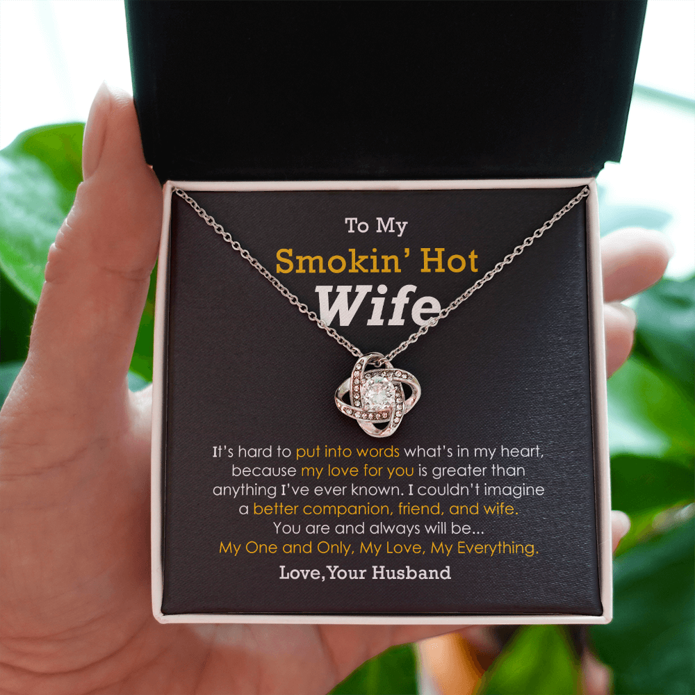 Smokin’ Hot Wife Necklace Gift From Husband With Message card