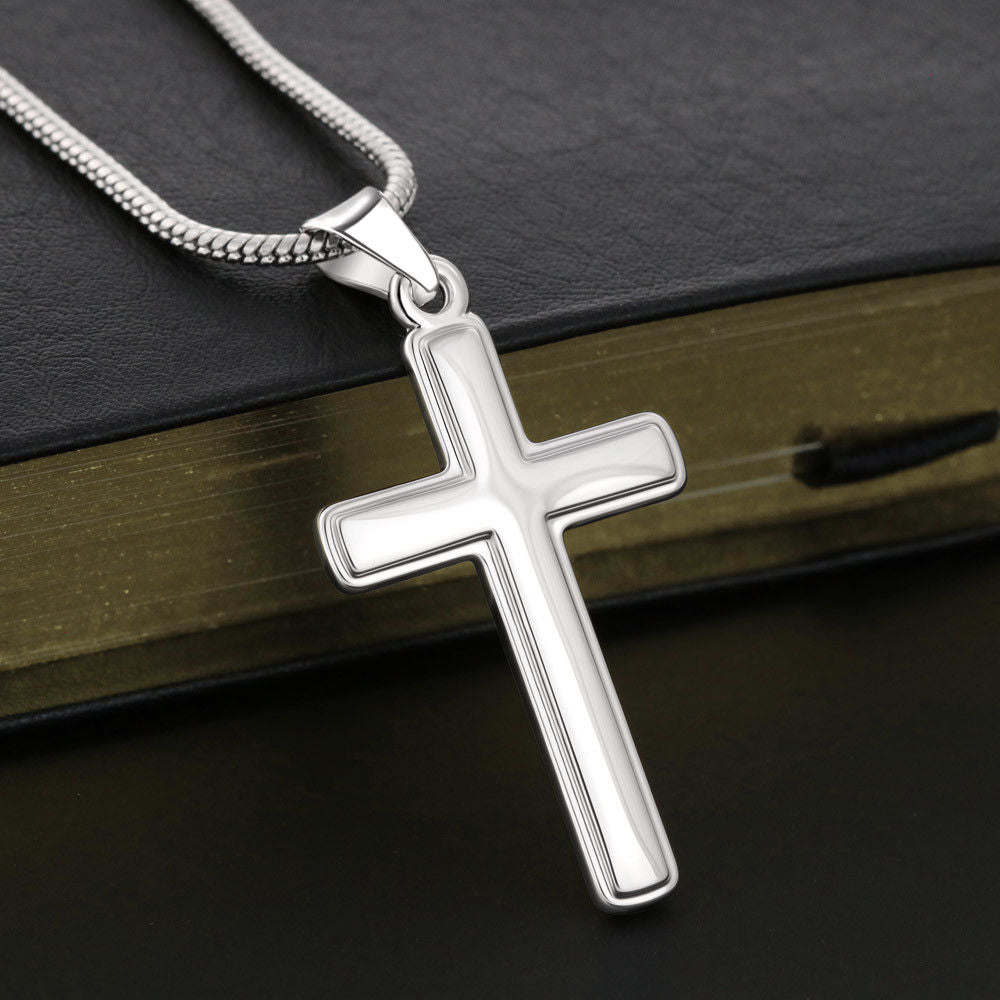 Cross Necklace Gift for Dad from Daughter – Love Message