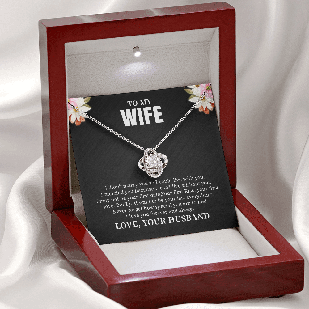 To My Wife Necklace Gift From Husband With Message Card