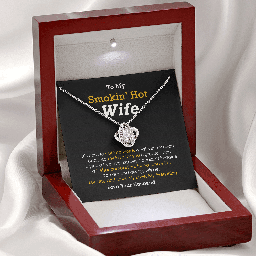 Smokin’ Hot Wife Necklace Gift From Husband With Message card