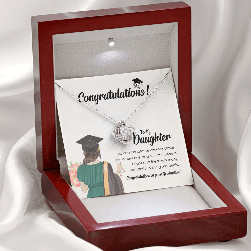 Graduation Necklace Gift for Daughter With Message Card