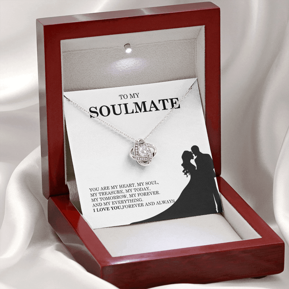 To My Soulmate Necklace Romantic Gift for Her With Message Card