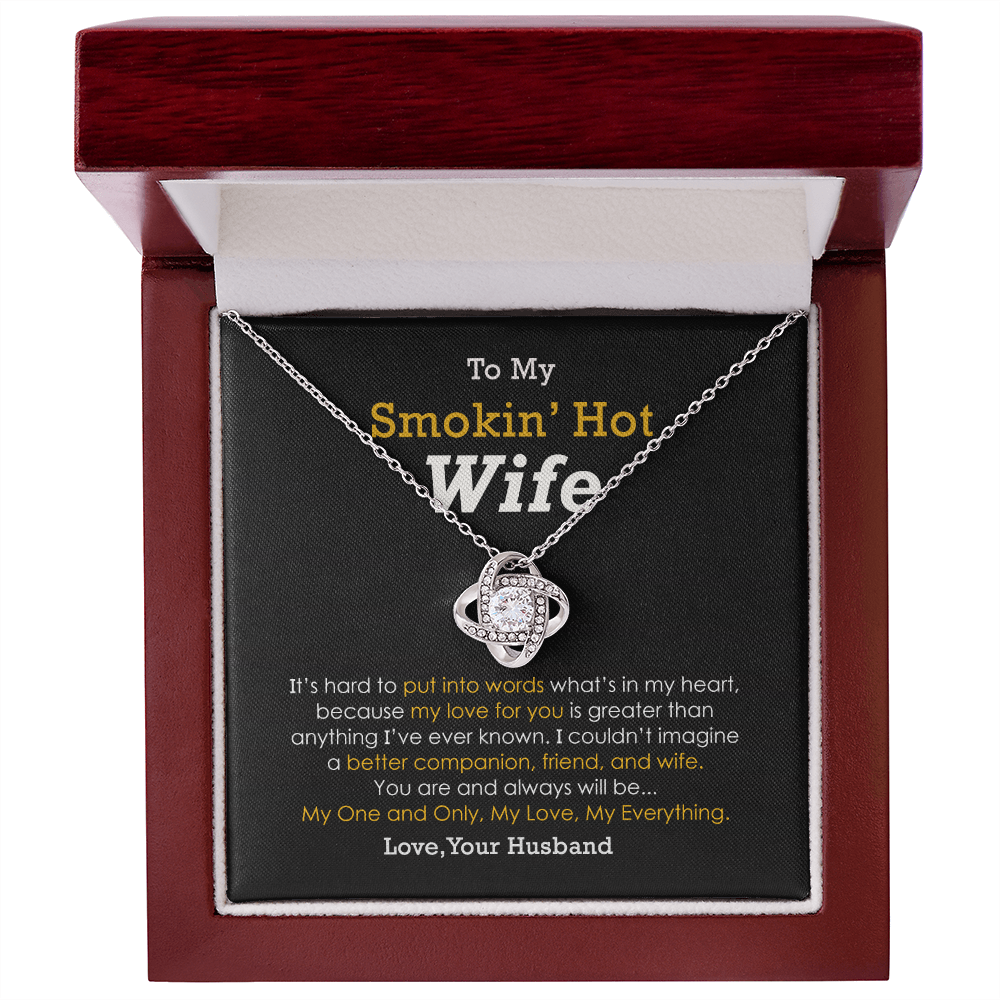 Smokin’ Hot Wife Necklace Gift From Husband With Message card