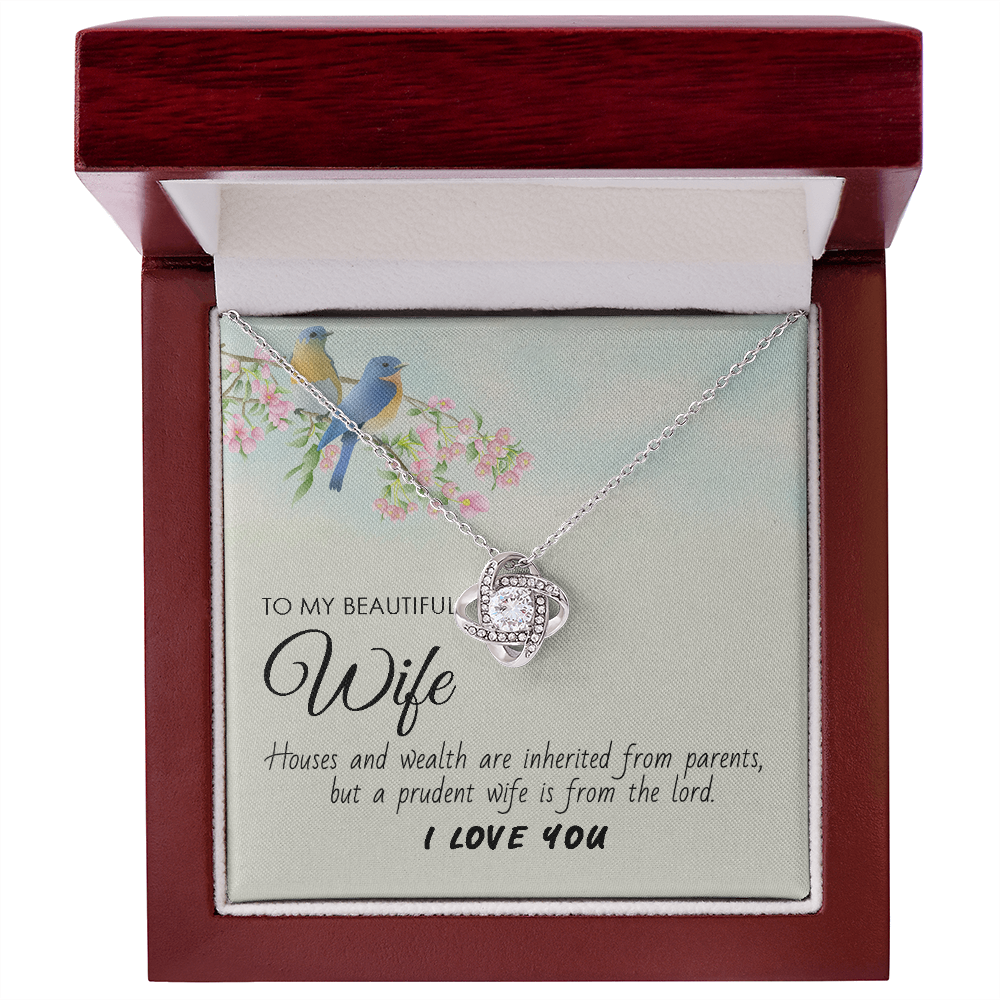To My Beautiful Wife Necklace – Love Gift With Message Card