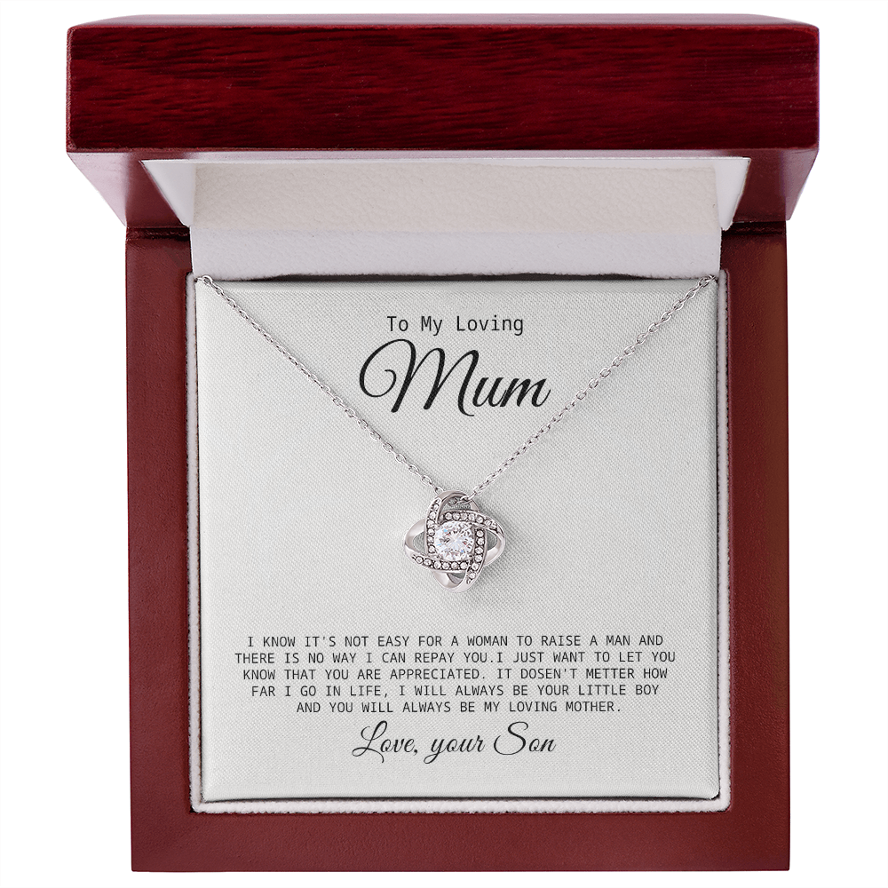 To My Mum Necklace from Son – Heartfelt Gift for Mum with Message Card