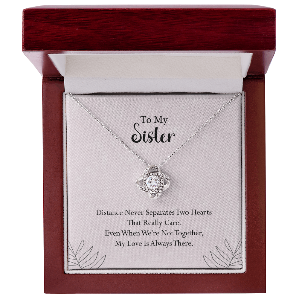 Sister Necklace Gift with Heartfelt Message Card for Long Distance Love