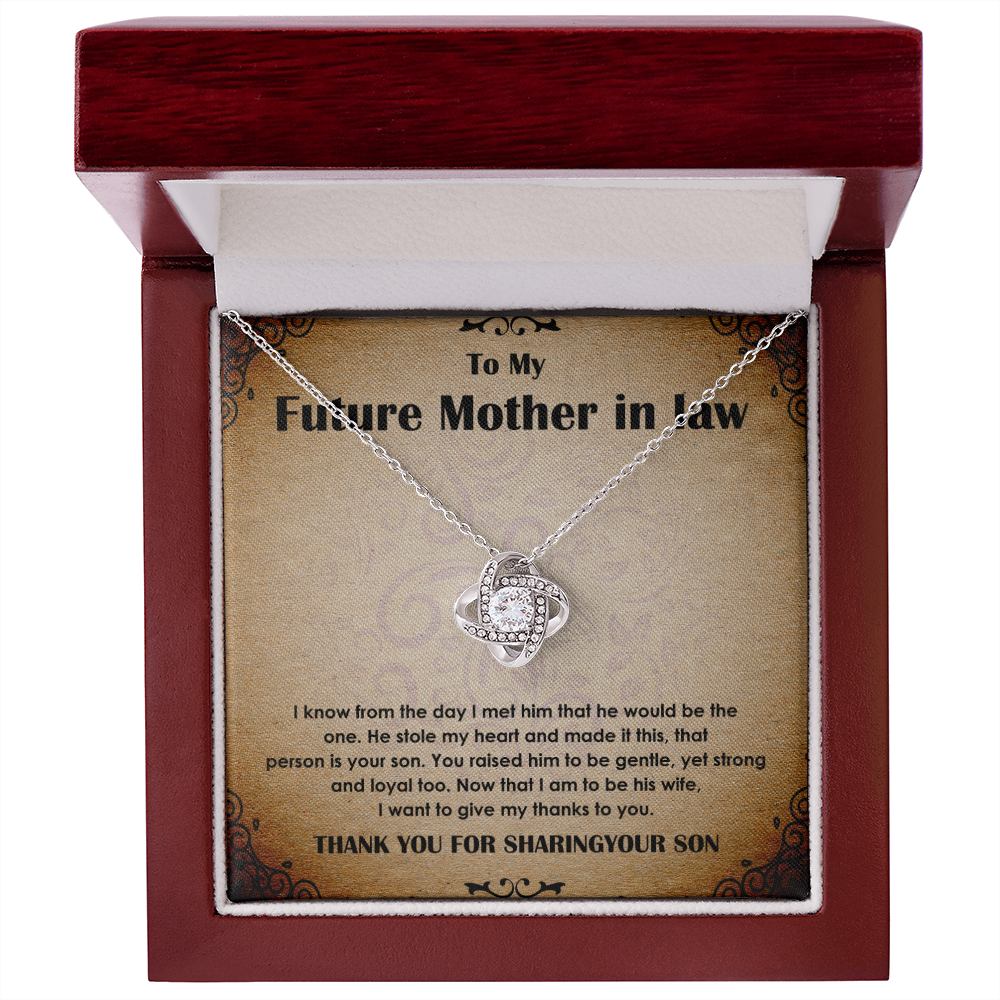 Future Mother-in-Law Necklace Gift from Bride with Vintage Message Card