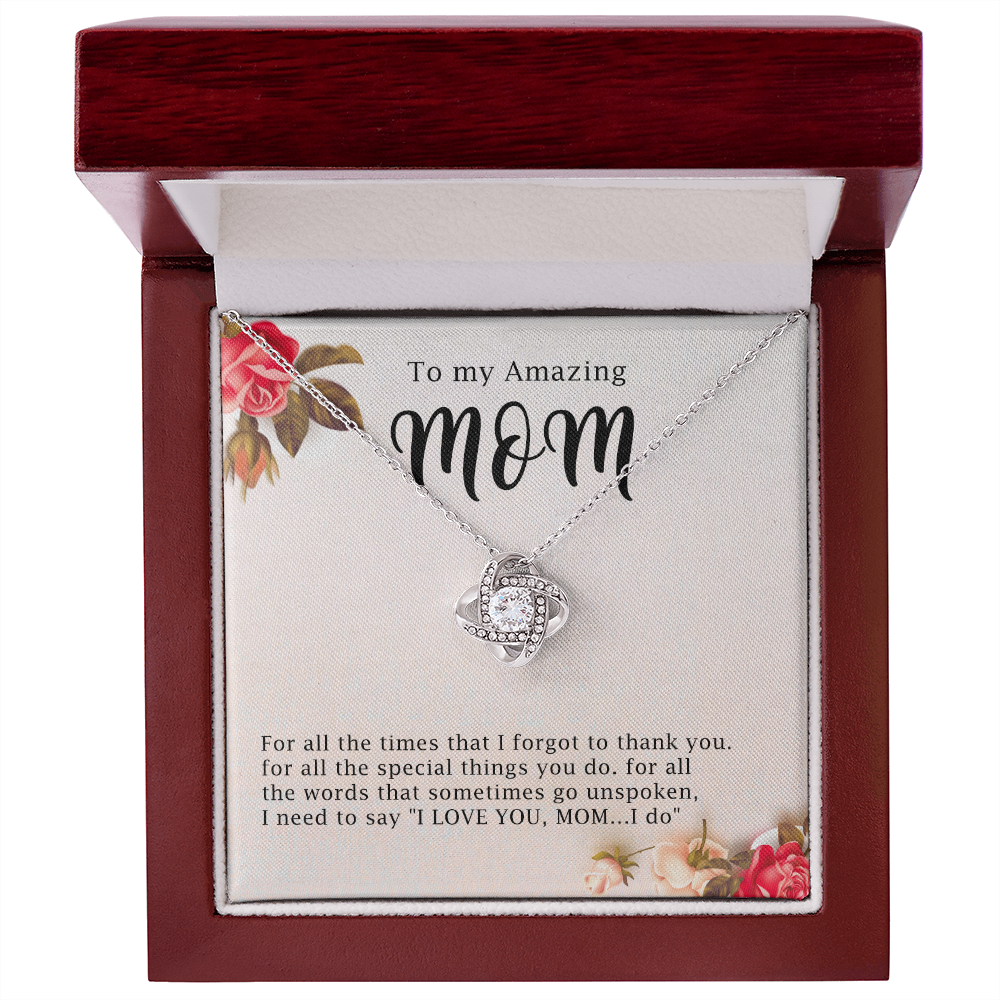 To My Amazing Mom Necklace Gift with Message Card
