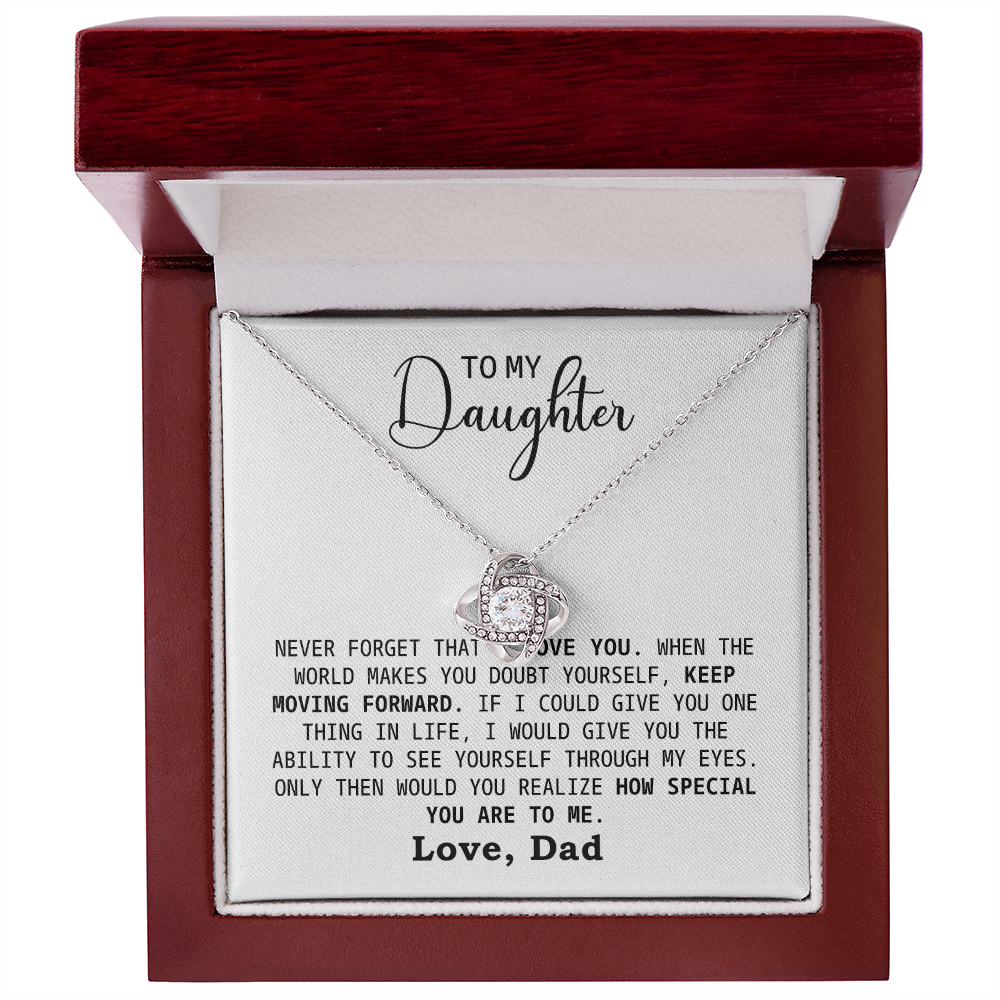 To My Daughter Necklace from Dad with Message Card
