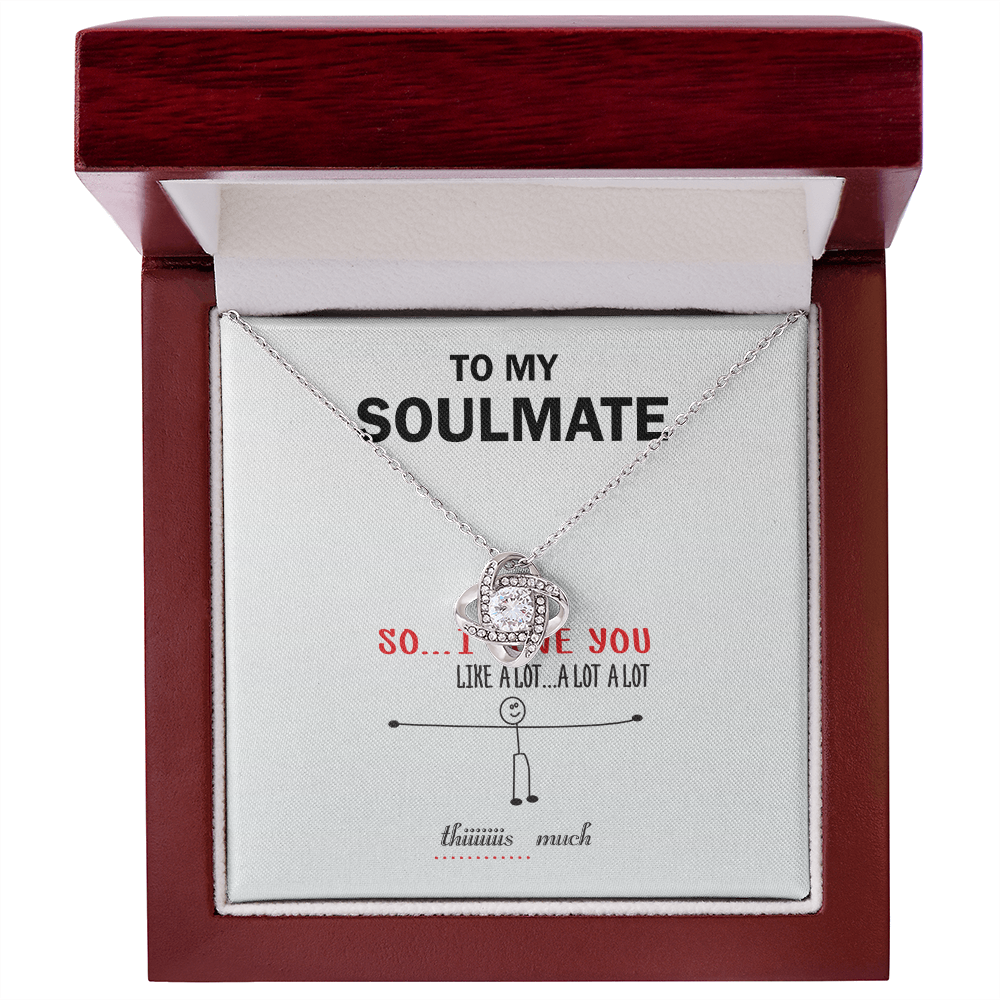 Funny Soulmate Necklace Gift with Cute Stick Figure Message Card for Her