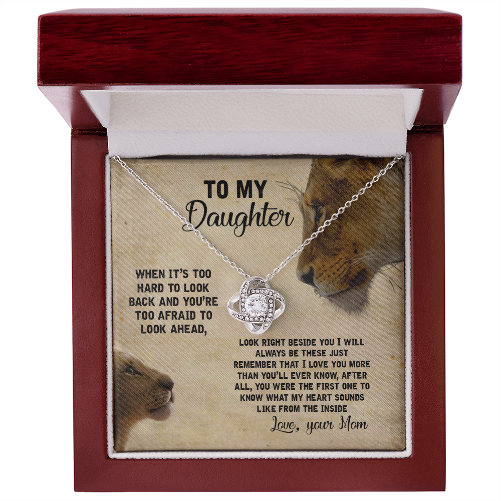 To My Daughter Necklace Gift from Mom – Lion Message Card