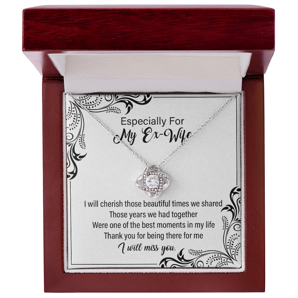 Ex-Wife Necklace Gift – I Will Miss You Message Card