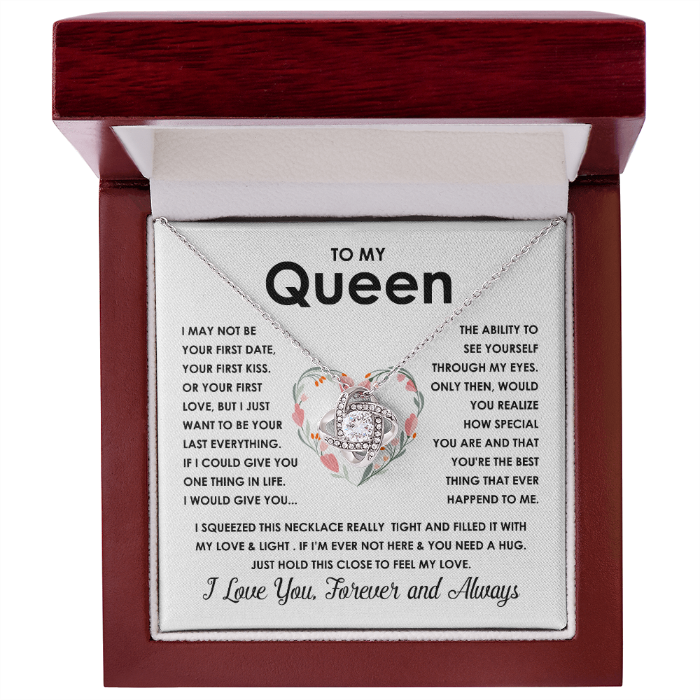 To My Queen Infinity Heart Necklace Gift for Her